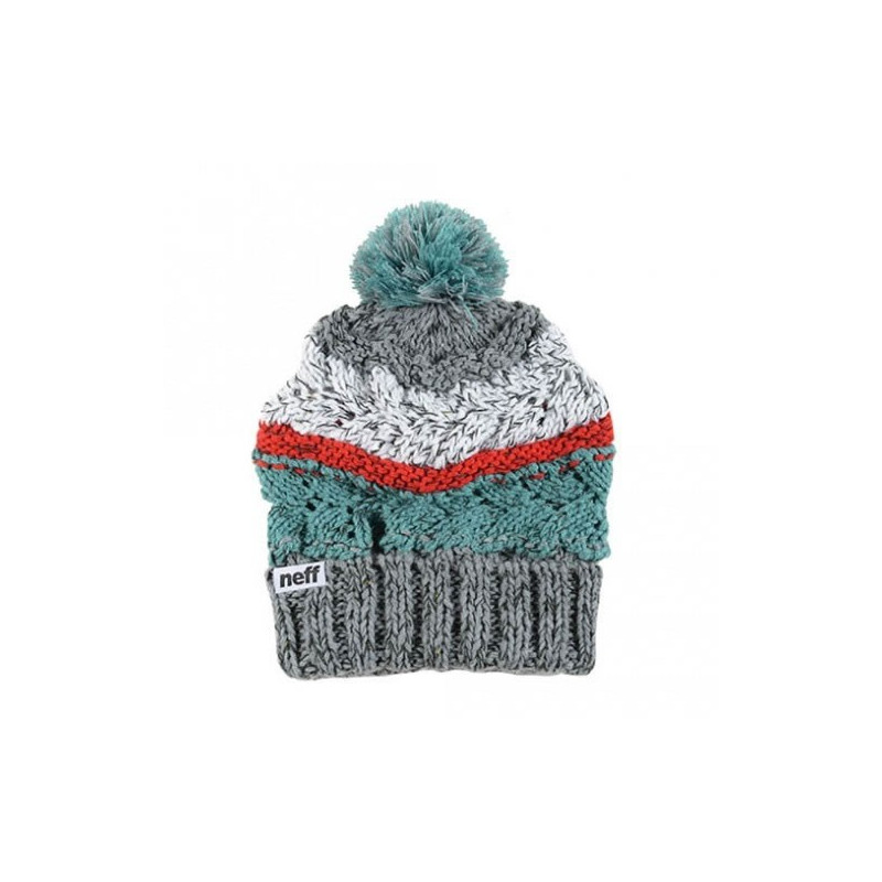 NEFF bonnet à pompon WHIM BEANIE GREY / WHITE